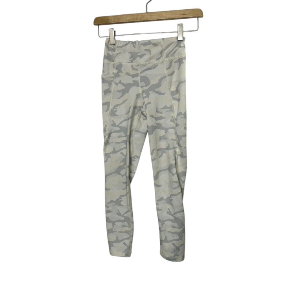 Vineyard Vines Performance Cream Camo Stash Pocket Leggings Girls Size Small 7/8
